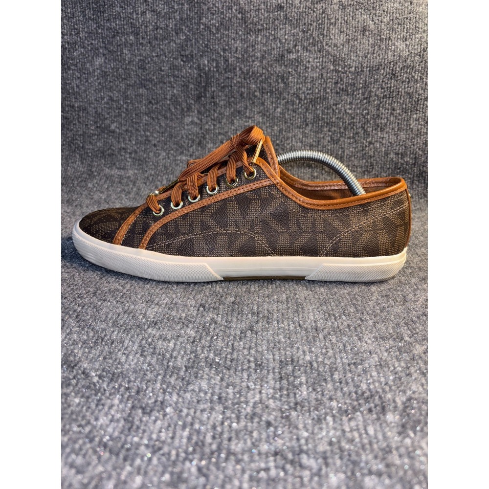 Michael Kors Boerum Sneakers Womens 11M Brown Black Perforated Round Toe Lace Up - Picture 7 of 15